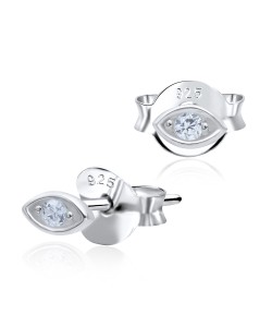 Sparkling Eye Silver Stud Earring STS-3689